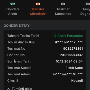 Bilgilendirilmeden Geri Gönderilen Kargo