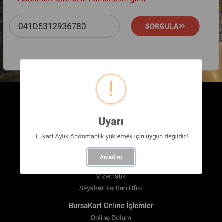 Kurumsal Kartıma Abonman Yükleyemiyorum