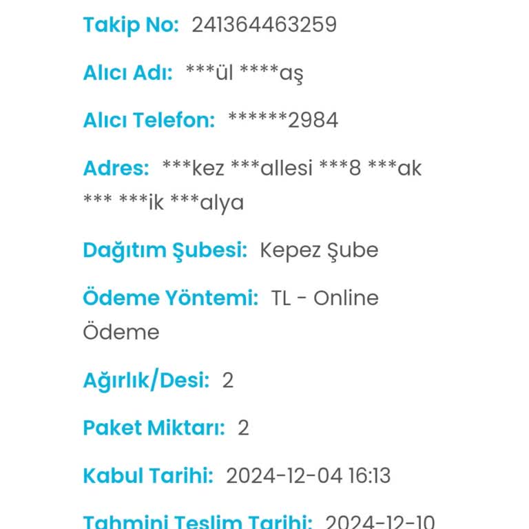 Teslim Edilmeyen Kargo Ve İletişim Sorunu