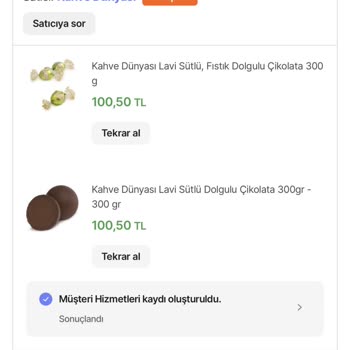 Kahve Dünyası Hepsiburada'dan Sipariş Ettiğim Çikolata 11 Gündür Kargolanmadı