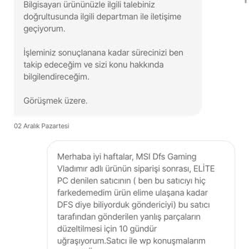 Yanlış Ürün Ve İlgisiz Müşteri Hizmetleri