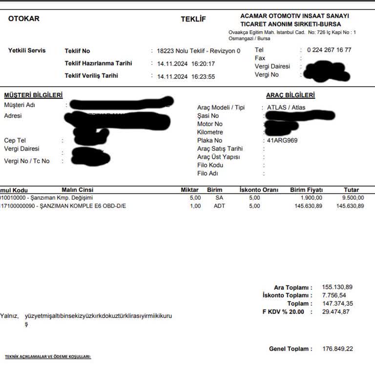 Atlas Otokar Servisinde Tekrarlayan Sorun Ve İlgisizlik