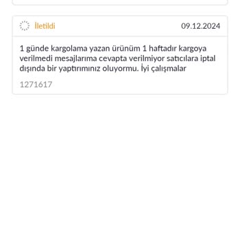 Kargoya Verilmeyen Ürün Ve İletişimsizlik Sorunu
