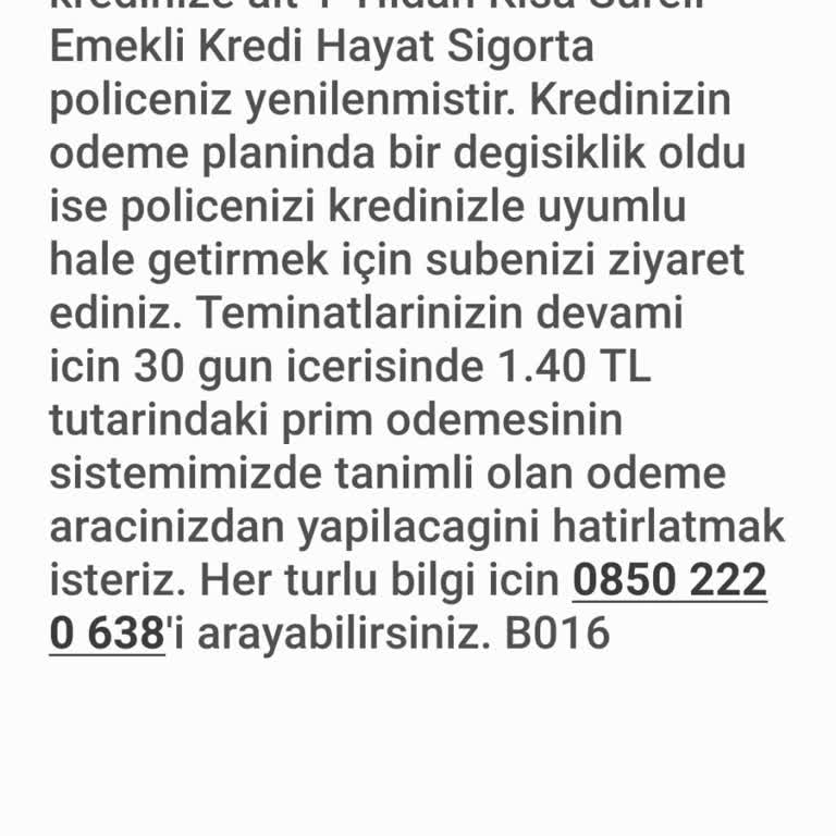Kredi Poliçesi Yenileme Sorunu