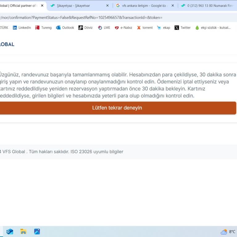 Vize Randevusu İçin Ödeme Ekranı Sorunu
