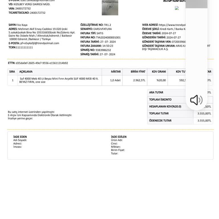 Arçelik Mini Fırın Değişim Talebime Yanıt Alamıyorum