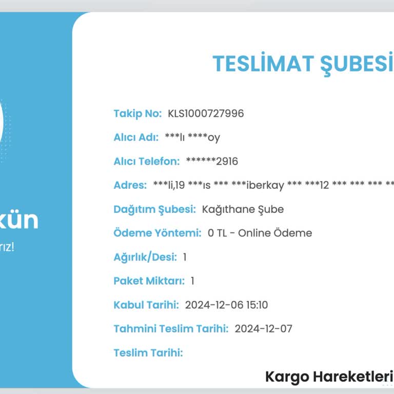 Kargo Teslimatında Kiehl's Ve Kargoist Sorunu