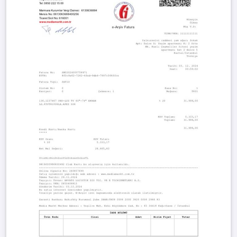 Sipariş İptali Ve Fiyat Artışı Mağduriyeti