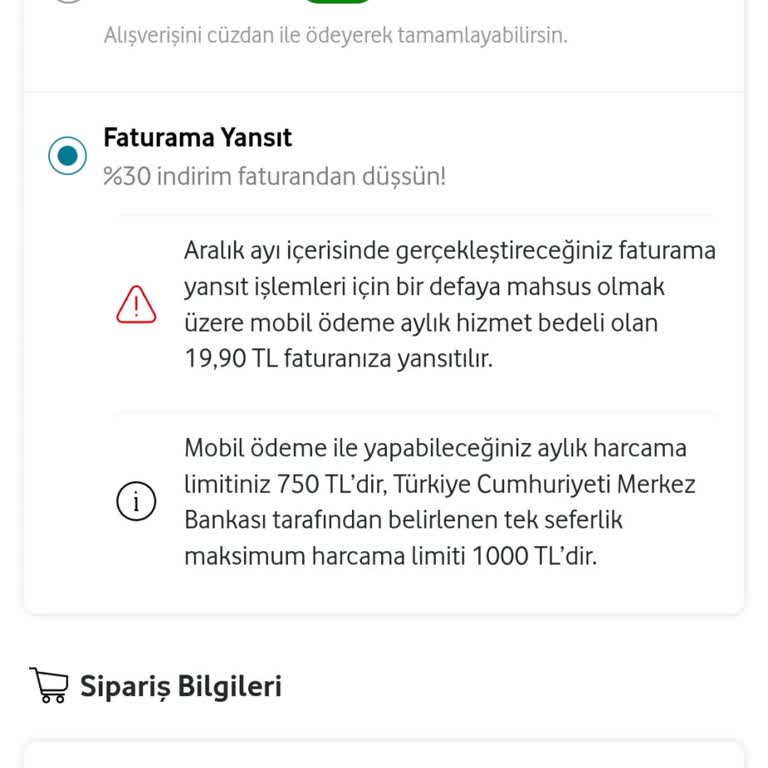 Vodafone Yanımda Uygulamasında Sürekli Limit Hatası