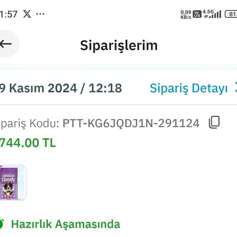 Köpek Maması Siparişim Hala Hazırlık Aşamasında!