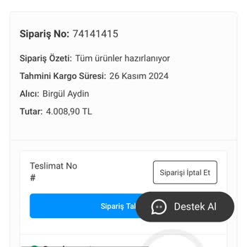 Karaca Kahve Makinesi Siparişim Kayboldu