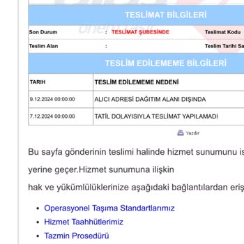 Yanlış Adrese Teslimat Sorunu