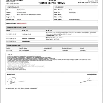 Bosch Servisinden Hayal Kırıklığı: Yanlış Fiyatlandırma Ve Eksik Hizmet