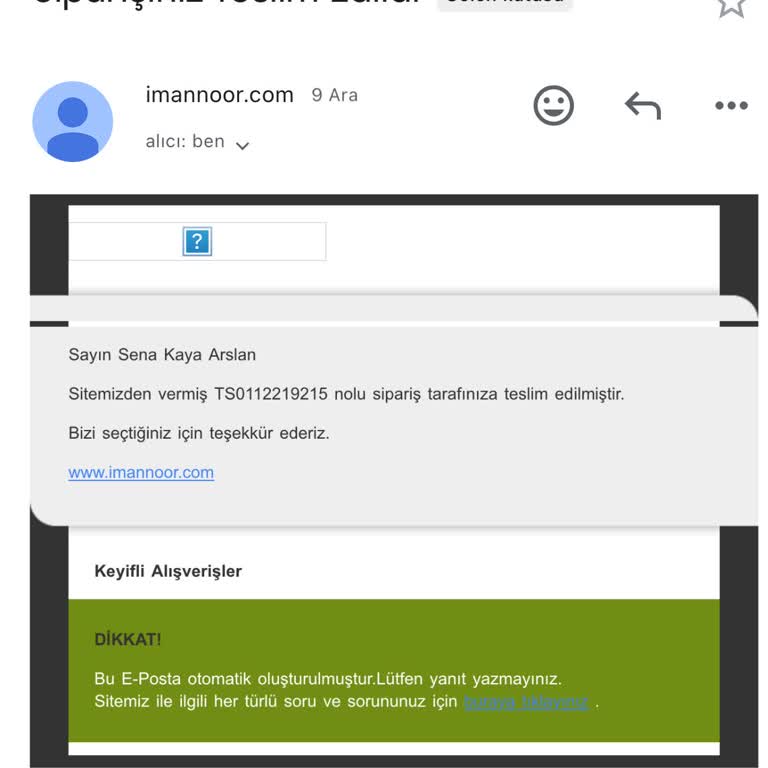 Kargo Karmaşası Ve İletişim Sorunlarıyla Mağduriyet Yaşadım