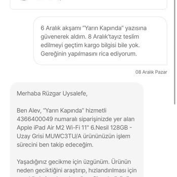 Hepsiburada'dan Geç Teslimat Ve İletişim Sorunu