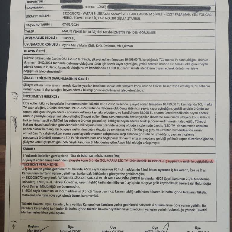 Televizyon Arızası Ve Uzun Süreli Mağduriyet