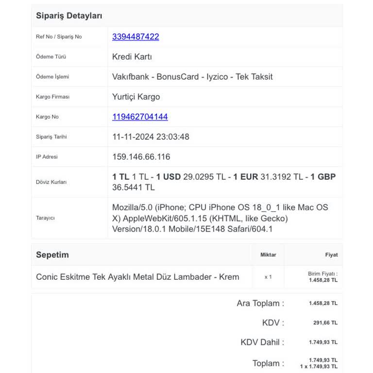 Yanlış Parçalar Ve İade Sorunu Yaşadım