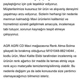 Pantolonun Renk Atması Ve Saçma Geri Dönüş