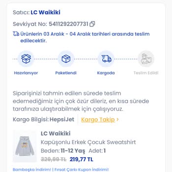 Siparişlerim Zamanında Teslim Edilmedi