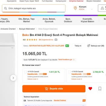 Yanlış Ürün Özellikleriyle Gelen Bulaşık Makinesi Sorunu