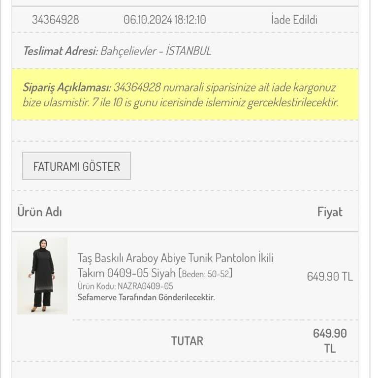 İade Sürecinde Uzun Bekleyiş Ve Müşteri Hizmetleri Sorunu