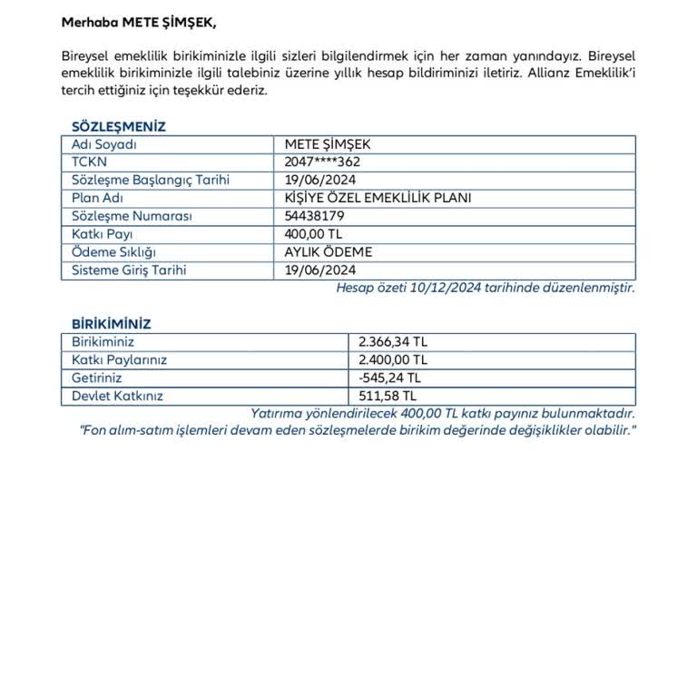 Allianz BES Katılım Ücreti Mağduriyeti