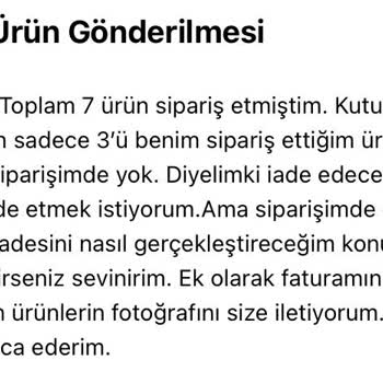 Yanlış Ürün Gönderimi Ve Müşteri Hizmetleri Sorunu