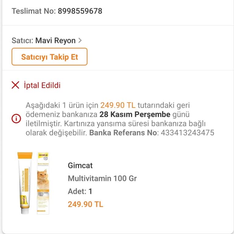 Yanlış Ürün İptali Sonrası Para İadesi Sorunu
