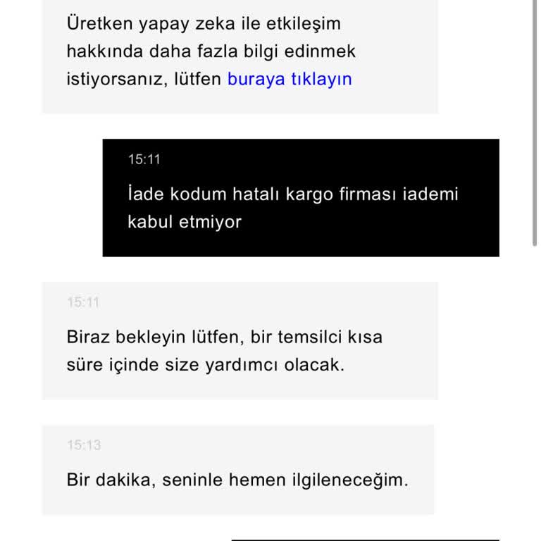 İade İşlemlerinde Kod Sorunu