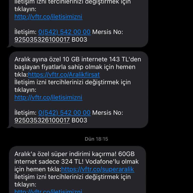 Vodafone'un Bitmeyen Kampanya Mesajları