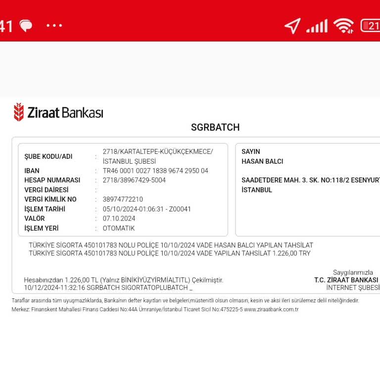 İzinsiz Yenilenen Konut Sigortası Ve İade Talebi