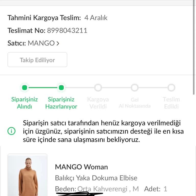 Teslim Edilemeyen Sipariş Ve Çözüm Bulunamayan Sorun