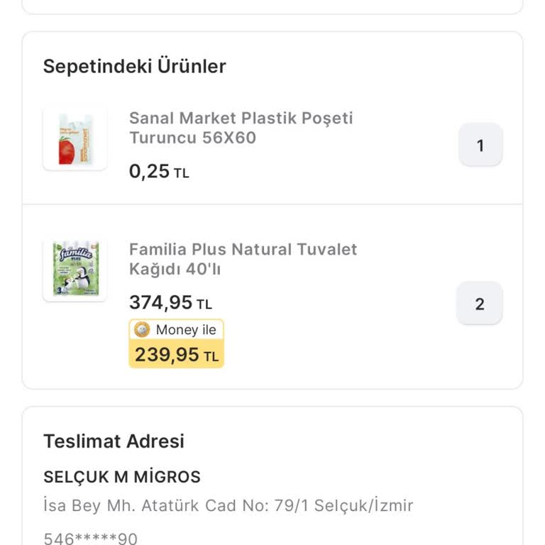 Sanal Markette Stok Sorunuyla İptal Edilen Sipariş