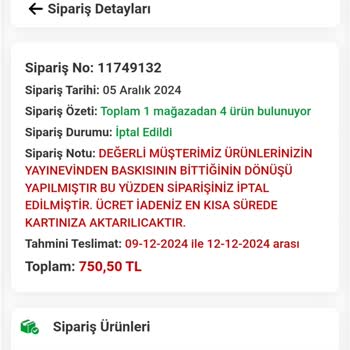 Kitapsec'ten Sipariş İptali Ve Ücret İadesi Belirsizliği