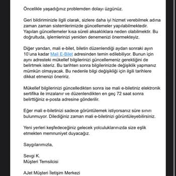 Ajet E-Fatura Erişimi Ve Çağrı Merkezi Sorunları