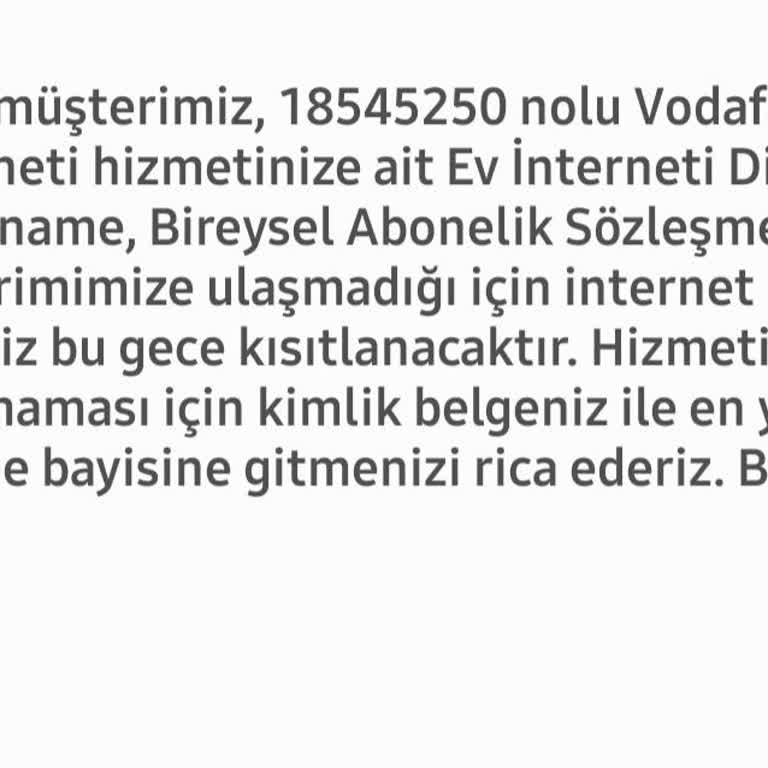Vodafone Belge Sorunu Ve Abonelik Tehdidi