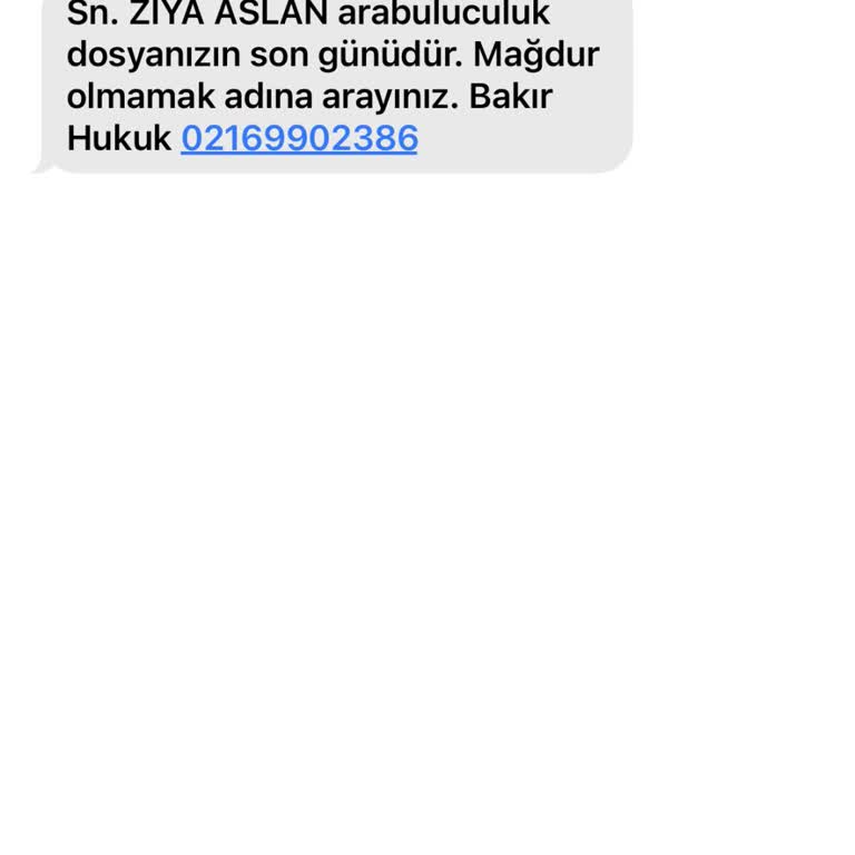 Asılsız Arabuluculuk Dosyası Mesajı