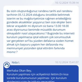 Kurulum Randevusu Sorunu Ve Müşteri Memnuniyetsizliği