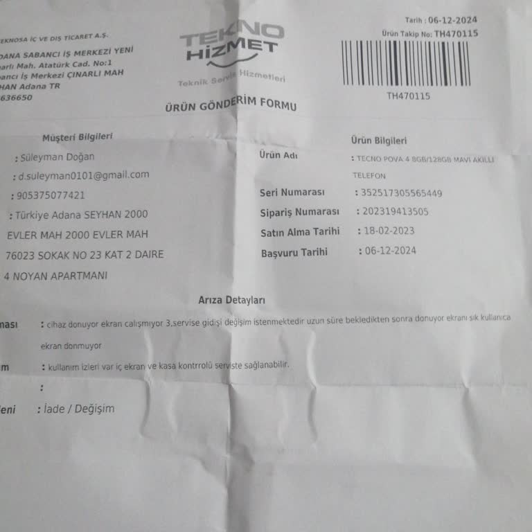 Teknosa'dan Aldığım Telefonun Sürekli Donma Sorunu