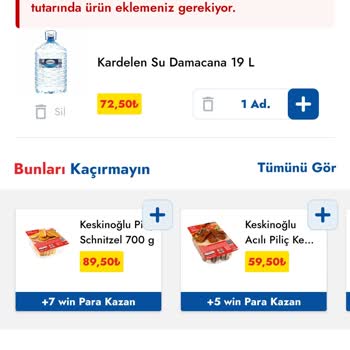 Cepte Şok'ta Sepet Ağırlığı Sorunu