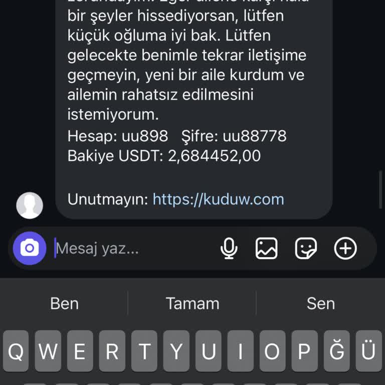 Bilinmeyen Hesap Mesajı Güvenlik Endişesi