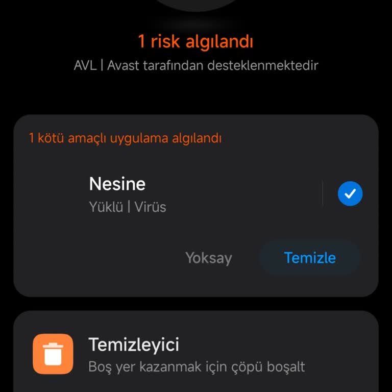 Uygulamada Virüs Tehlikesi!