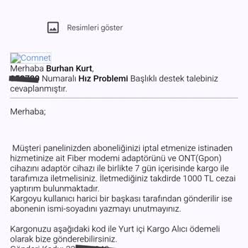 Comnet'ten İnternet Hizmeti Alamama Ve İletişim Sorunu