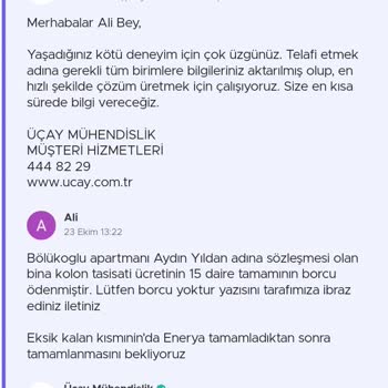 Gaz Açılmıyor: Üçay Mühendislik'ten Geri Dönüş Bekliyoruz