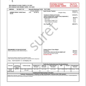 Vodafone'un Hatalı Abonelik Ücreti Mağduriyeti