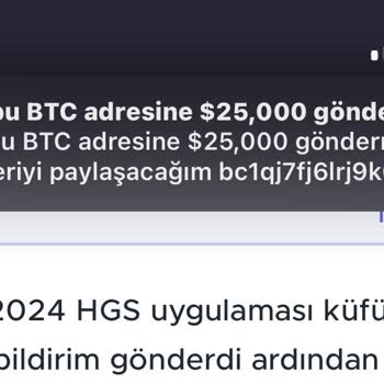 HGS Uygulamasından Gelen Tehdit Ve Şantaj Bildirimleri
