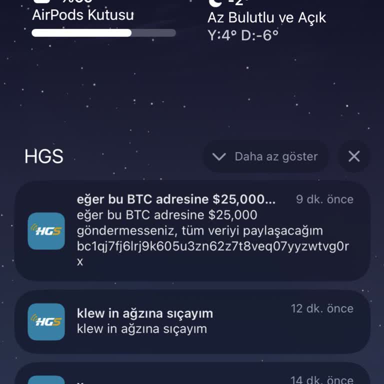 HGS Uygulamasında Şüpheli Kripto Para Bildirimleri
