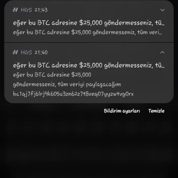 HGS Uygulaması Üzerinden Gelen Tehdit Mesajları