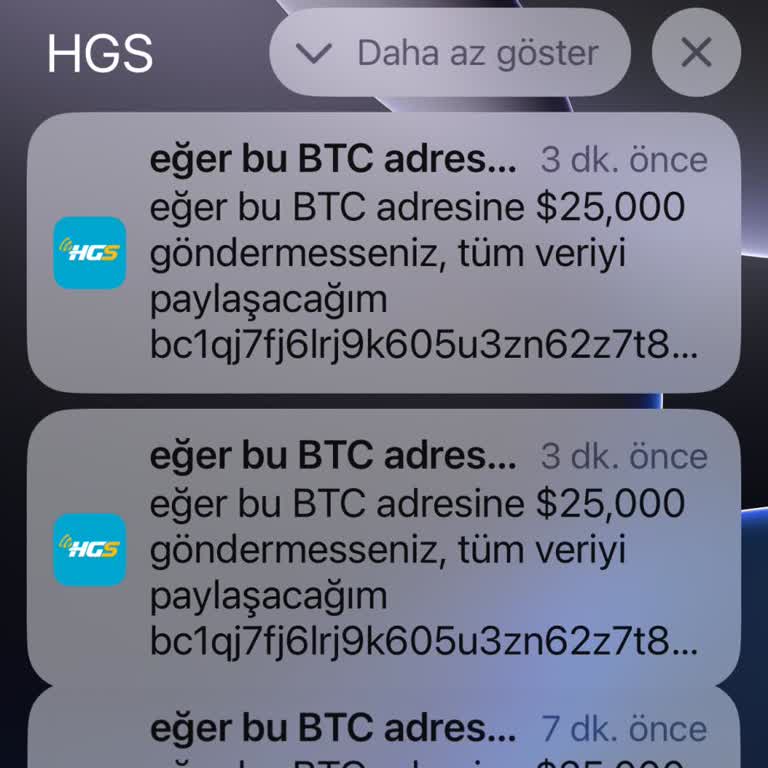 HGS Tehdit Mesajları