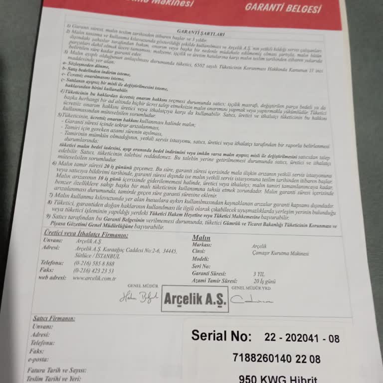 Arçelik Kurutma Makinesi Sürekli Arıza Yapıyor, Servis Çözüm Sunmuyor